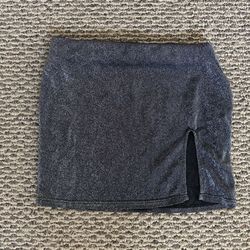 Black Glitter Mini Skirt w/ Side Slit Size: M/L