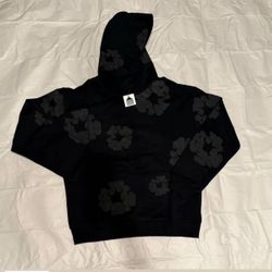Denim tears hoodie-black on black 