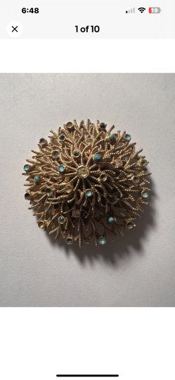 vintage Modernist Corocraft  brooch 2" Rare