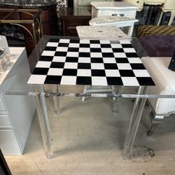 Lucite Chess/checker Table. 