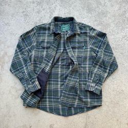 Vintage Y2K WOOLRICH Green Navy Plaid Flannel Longsleeve  Size XL