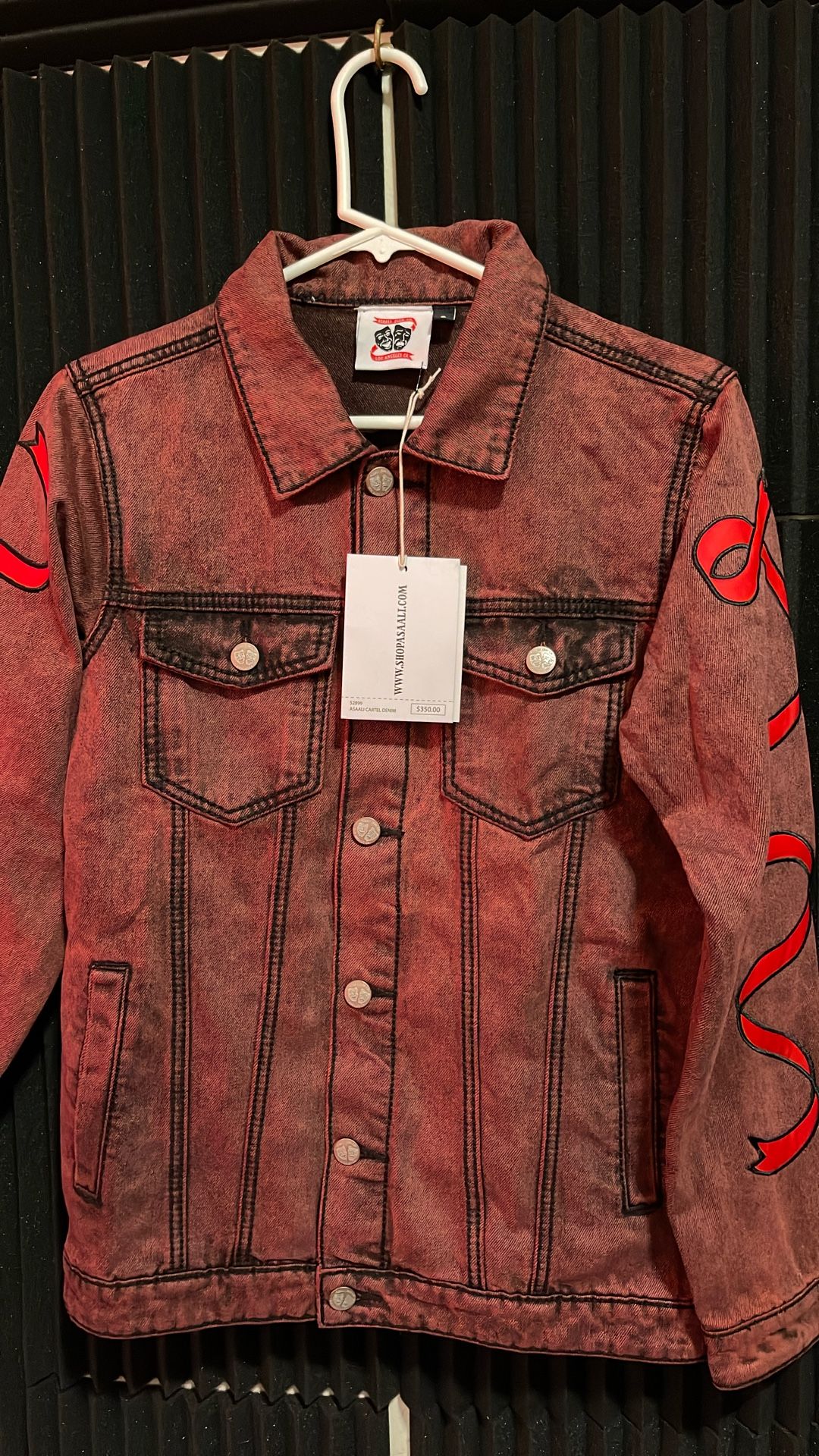 Asaali Jean Jacket Red Stone Wash