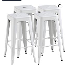White Metal Stools, Brand New Never Used They We’re Too Tall