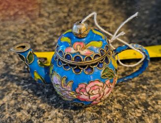 Miniature Cloisonné Teapot Ornament