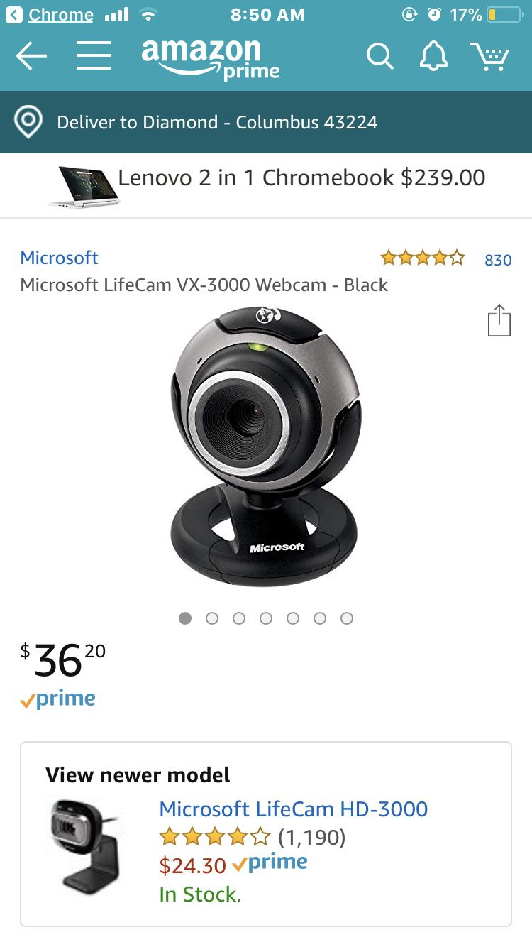 Microsoft Lifecam VX-3000 Webcam