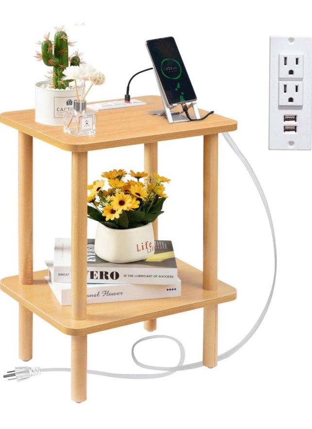 End Table with Charging Station,