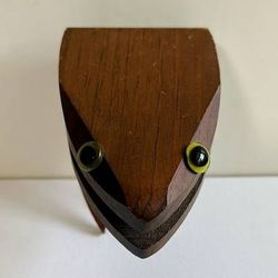 Vintage Mid Century Modern Wood Letter Paper Holder Frog Home Office Decor Accent