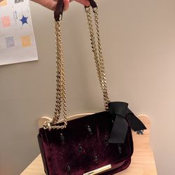 Kate spade red velvet bag