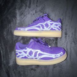 Nike Air Force 1 Purple Skeleton Halloween Size 11 USED