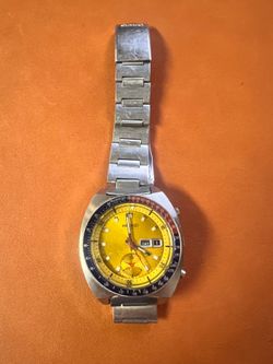 Vintage Feb 1971 Seiko 6139-6005 Automatic Chronograph (Yellow Dial)