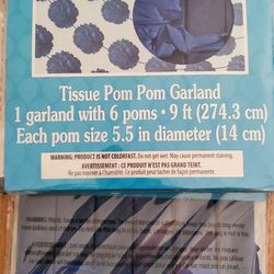 Tissue Pom Pom Garland