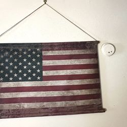 Vintage Large Rustic American Flag Wall Hanging