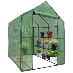 ZENY - 57" x 57" x 77" - 3-Tier 8 Shelves - Portable Mini Walk-In Greenhouse