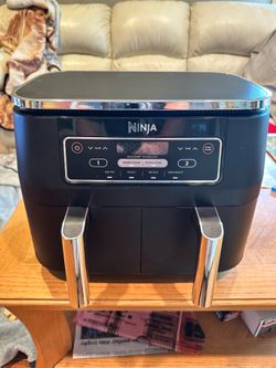 Ninja 2 basket air fryer, 8 qt capacity, used 1 time, too big for my counter top, paid $200