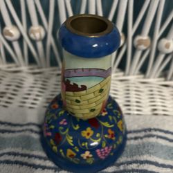 Yisha Manuel Candle Stick Hand Painted 