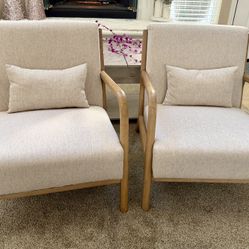 Bonnita 26” Wide Modern Linen Accent Chairs