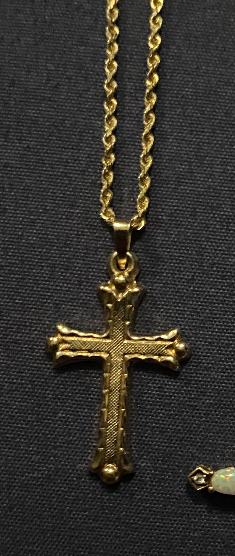 14k Rope Chain 19 In Long Cross 10k Pendant