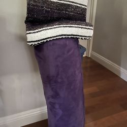 Purple Yoga Bolster and Matching Mexican Cotton Blanket