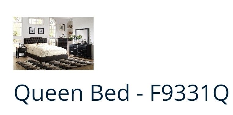 QUEEN BED FRAME MATTRES SOLD SEPARATELY NEW IN BOX ☎️ 1714586,2564 BLACK FAUX LEATHER