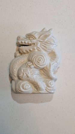 White Glazed Ceramic Dragon
