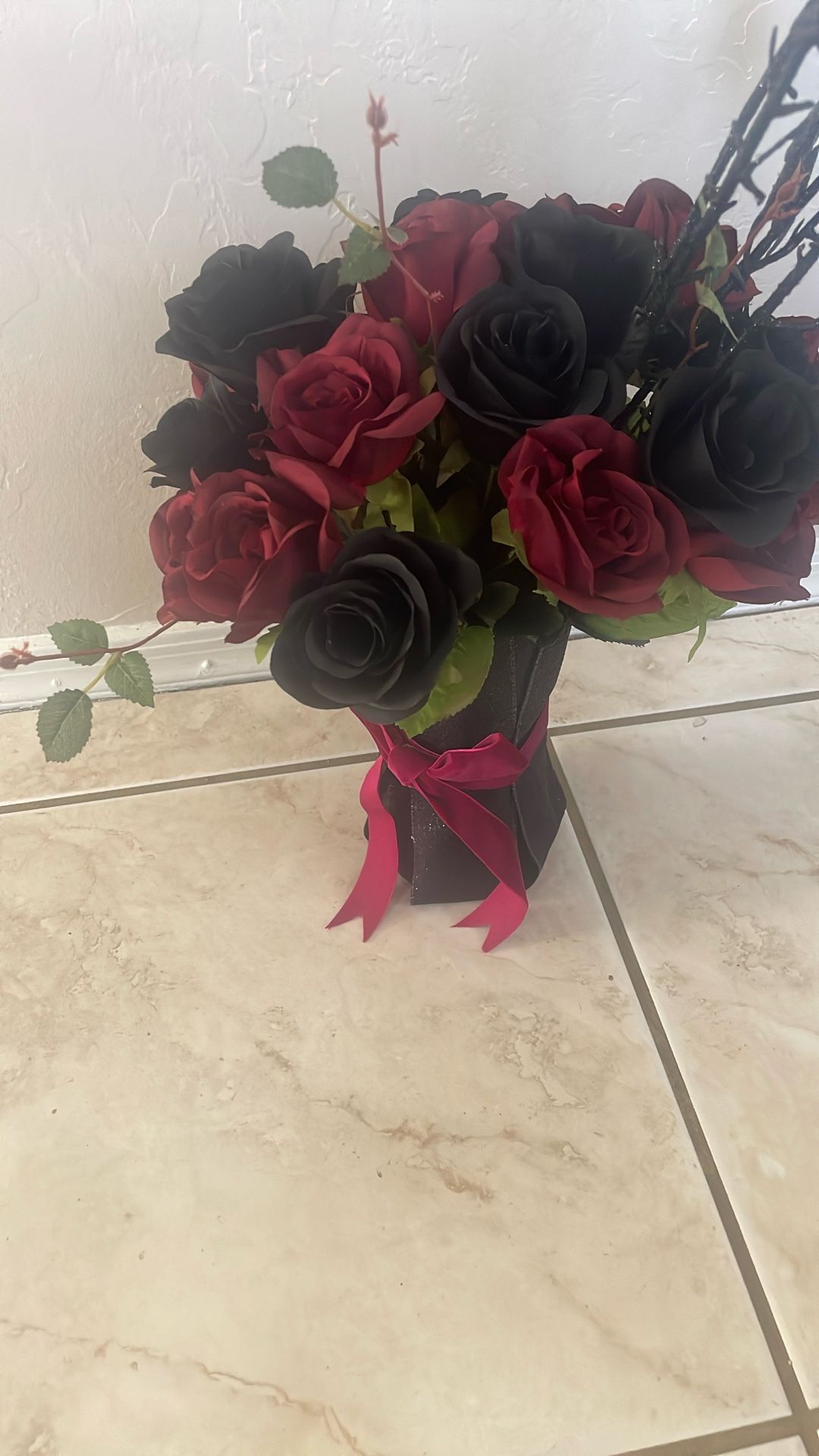 Faux Flower Rose Floral Arrangement