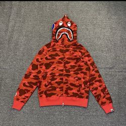 Bape Zip Up Hoodie Men Red Camo 