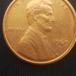 1969 D Lincoln Penny ***( Floating Roof)***Missing "F" In Fg