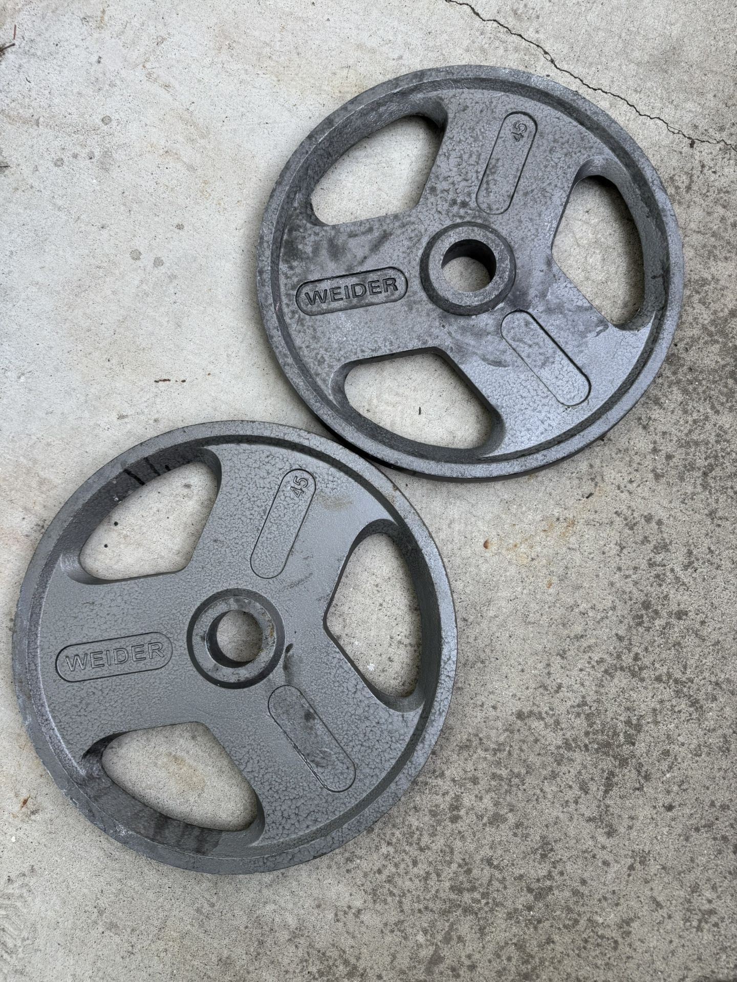 Pair Of 45 Pound Weider Olympic Weights