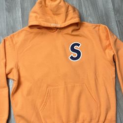 Supreme S Logo Hoodie Light Orange Size Medium