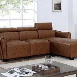 Brand New Brown Leatherette Sectional