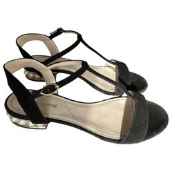 Nicholas Kirkwood glitter flats pearl heel sandals ballet shoes slide in t strap