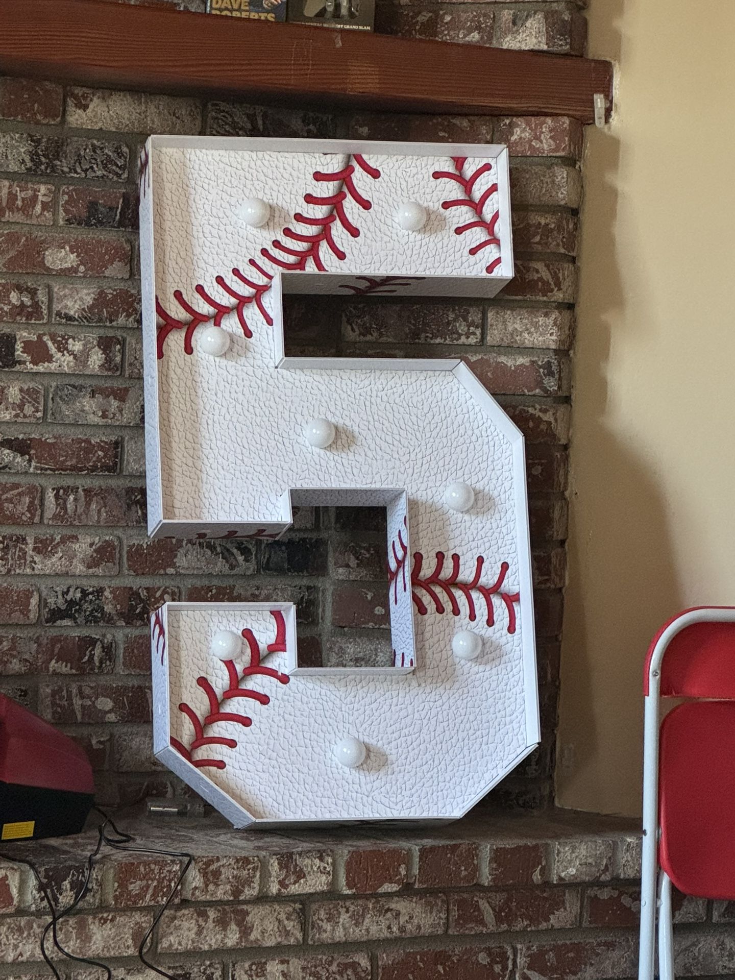 BIRTHDAY BASEBALL DECORATION NUMBER