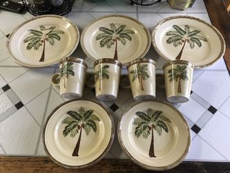 Palm Tree 9 piece dish set