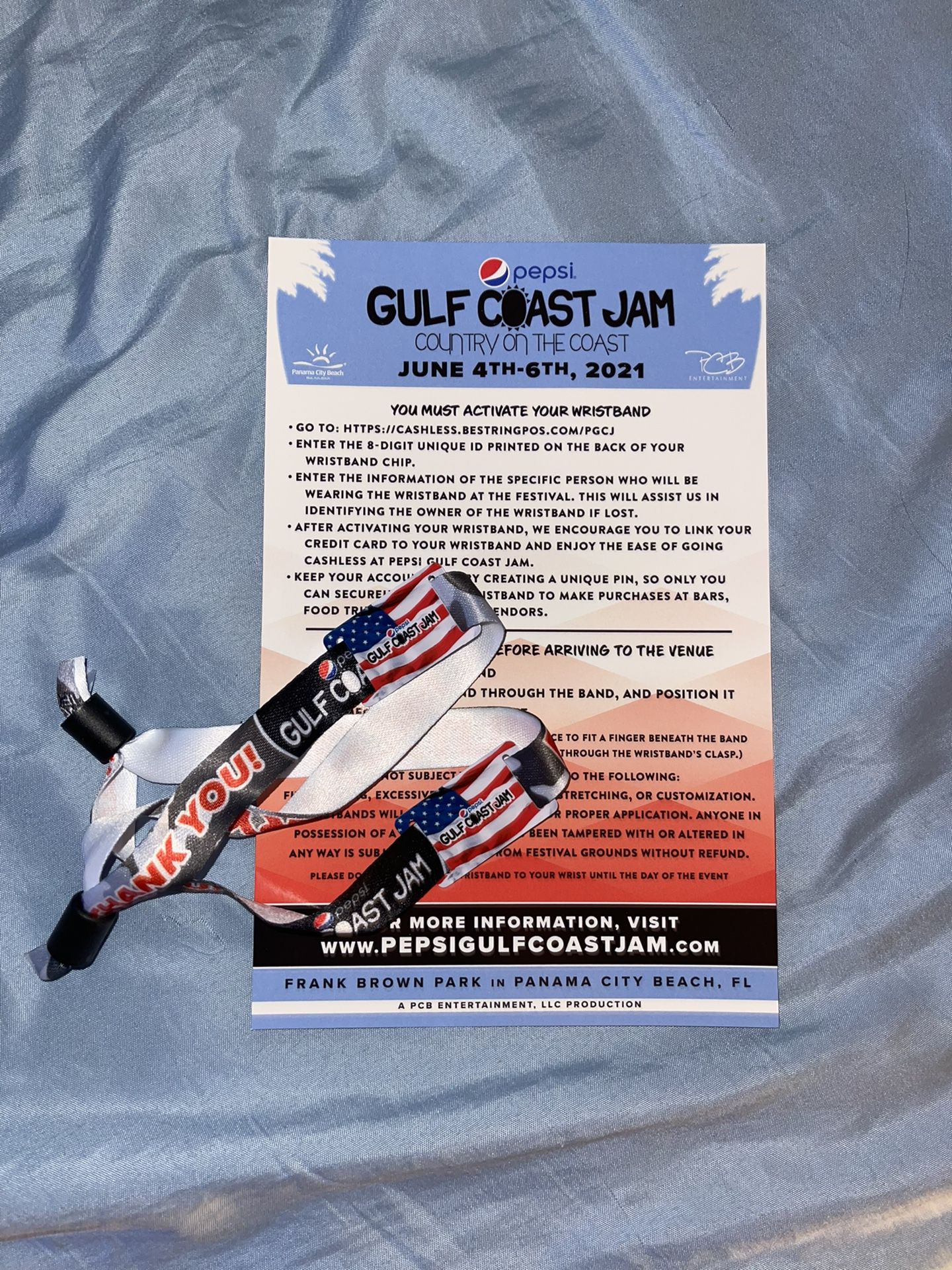 Pepsi Gulf Coast Jam Wristbands