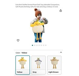 Brand new 13” Yellow Cute Bird Stuffed Animal Plush Doll Toys