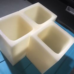 (9) Square Wax Luminaries (Wedding or Events)