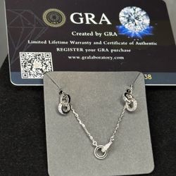 Sterling Silver/moissanite Earring Necklace Set