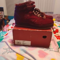 Amber Rose Burgundy Pony Hair Reebok Tennis Shoes