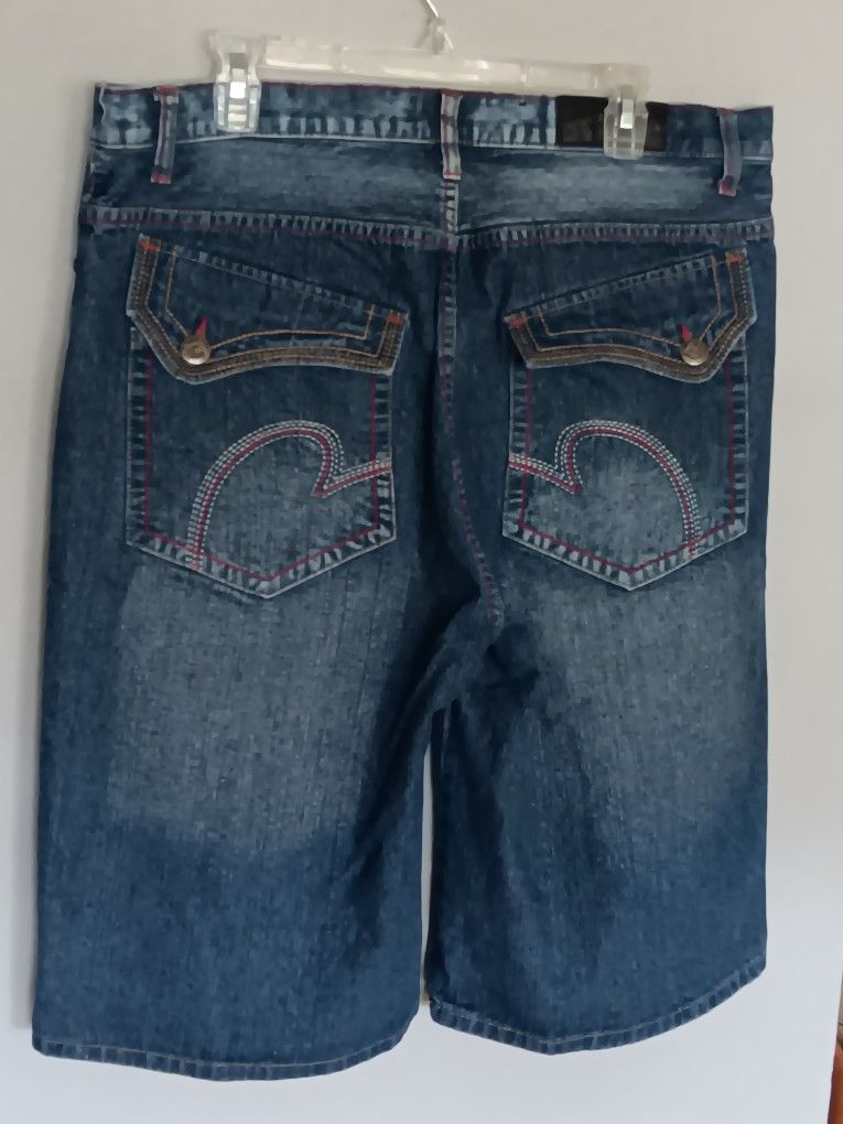 Vintage Y2k Embroidered Jorts Size 38 Baggy Fit