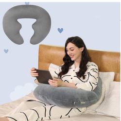 Ergonomic U-Shape Gaming & Lap Pillow (Dark gray)