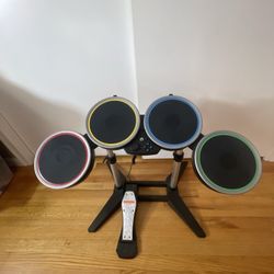 Nintendo Wii Rock Band 2 Wireless Drum Set With Pedal No Dongle nwdms2 - Tested
