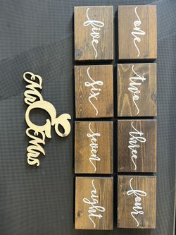Wedding Table Numbers