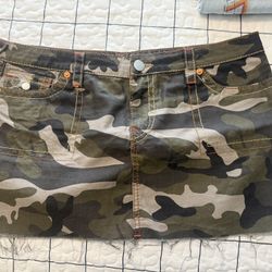 True Religion Camo Mini Skirt
