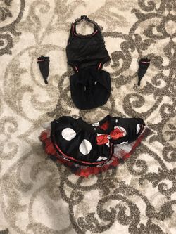 Blacks Red and white 4 piece dance costume
