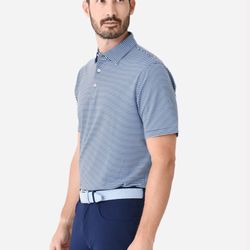 EUC Men’s Peter Millar Summer Comfort Hales Performance Jersey Polo Navy Large