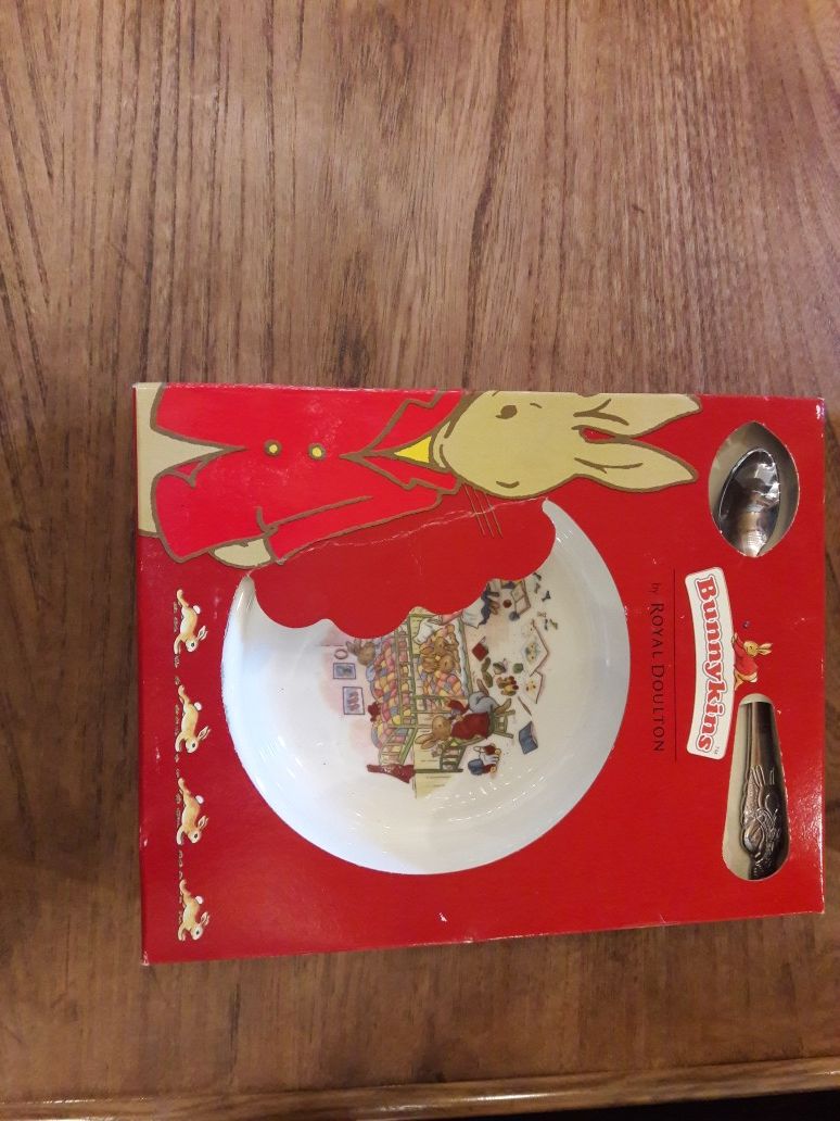 Bunnykins Child's China Bowl & Spoon Set