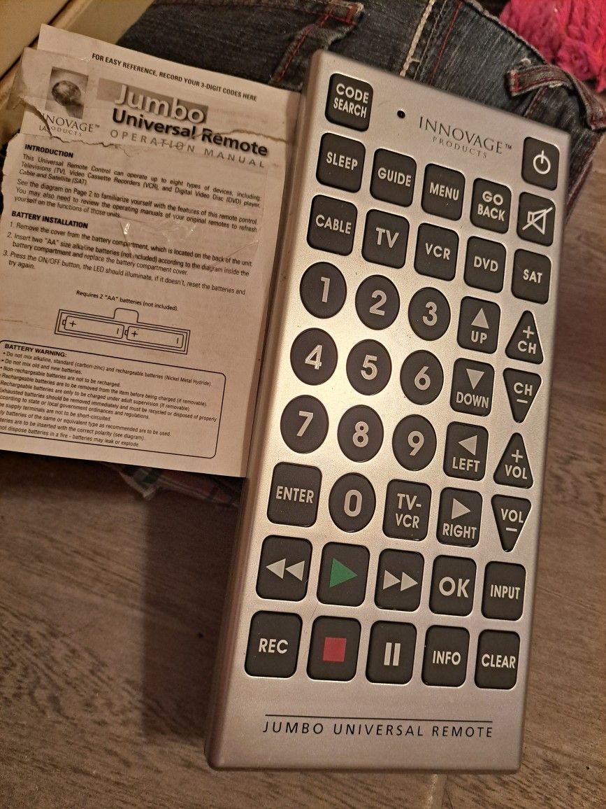Jumbo Universal Remote Control