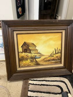 Original Seaside fishing Shanty beach Painting