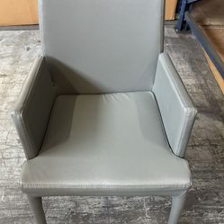 6 MODERN GRAY LEATHERS CHAIRS