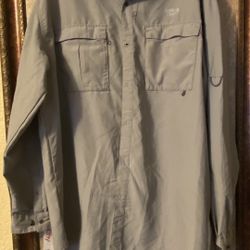 Scheels Outfitters Vented Fishing Shirt Mens XXL Beige Tab Long Sleeve
